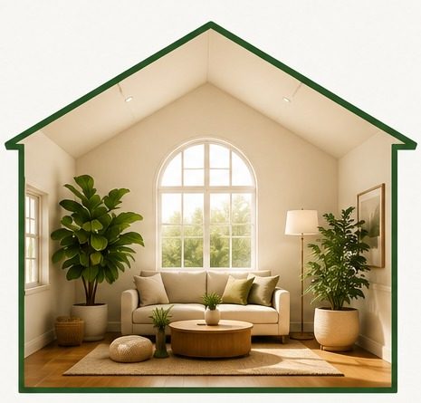 Thriving balanced home environment concept
